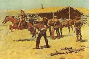 Frederick Remington Coming and Going of the Pony Express Sweden oil painting reproduction